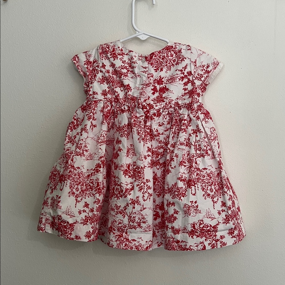 Janie and Jack Red Toile Baby Dress - Picture 3 of 6